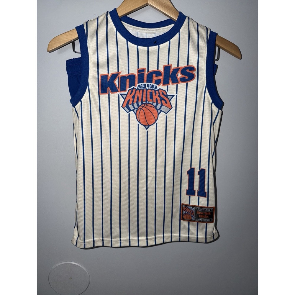New York Knick JALEN BRUNSON 11  (Boys 10-12) Sleeveless Jersey & Shorts Set J
